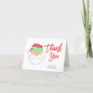 Cute Folded Santa Christmas Thank You Cards
