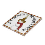 Cute Folk Art Cowboy Snowman Christmas Tile<br><div class="desc">Original was digitally created by Missouri artist,  Deborah Miller. Know someone who loves to cook? Give as a spoon rest... </div>