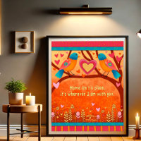 Cute Folk Birds Inspiring Home Quote Inspirivity
