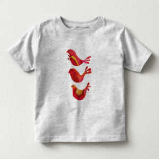 Cute Folk Red Trio of Birds Toddler T-Shirt