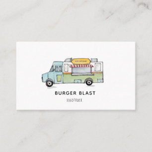 Cute Food Truck logo Business Card