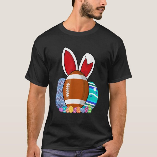 Cute Football Easter Egg Bunny For Kids Boys Toddl T-Shirt (Front)
