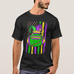 Cute Football Mardi Gras Hat Party Festival Appar T-Shirt