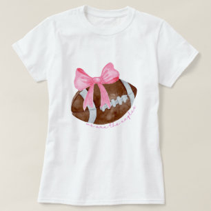 Cute Football Mum Shirt, Custom Mascot Bow Shirt, T-Shirt