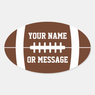 Cute Football Personalised Oval Sticker