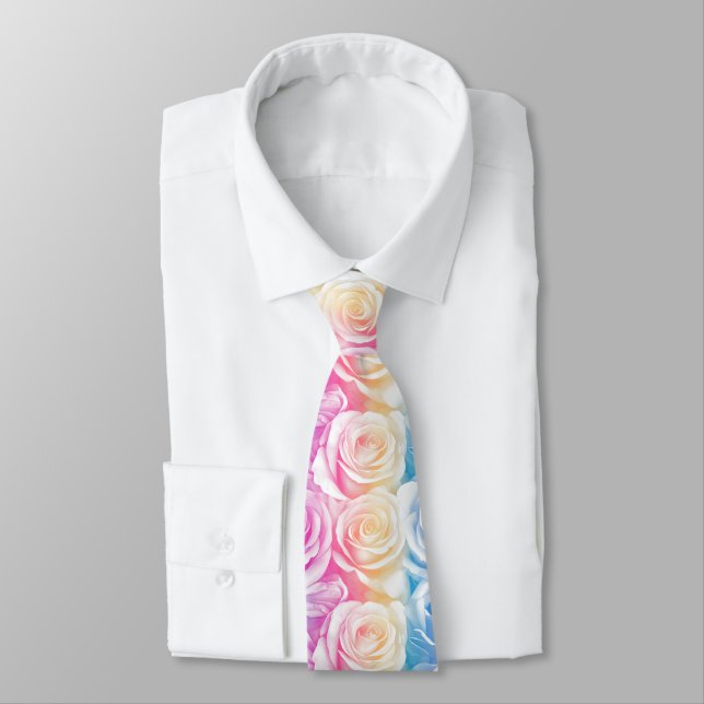 Cute For Him Rose Floral Tie (Tied)