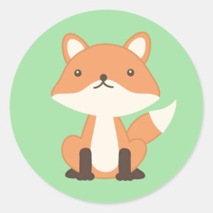 Cute Forest Animal Woodland Fox Classic Round Sticker