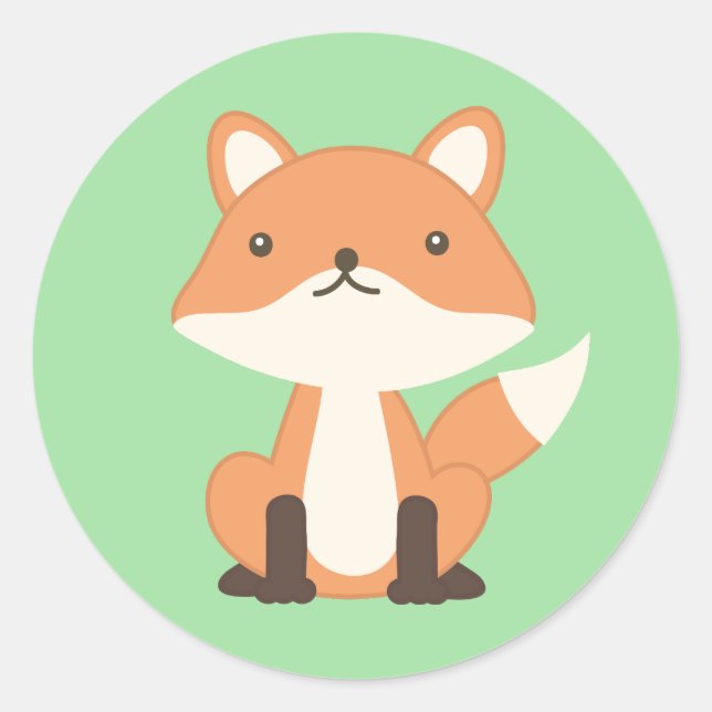 Cute Forest Animal Woodland Fox Classic Round Sticker (Front)