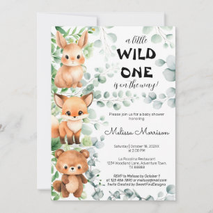 Cute Forest Animals Friends Baby Shower Invitation