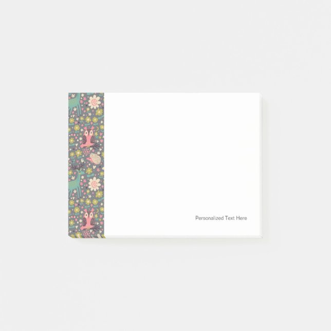 Cute Forest Animals Pattern Post-it Notes (Front)