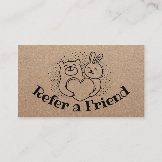 Cute Forest Animals Rustic Kraft Referral (Front)