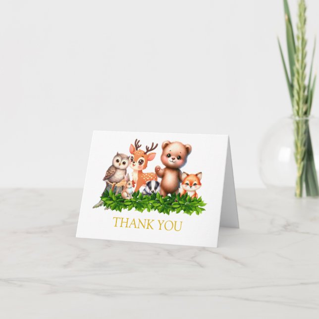 Cute Forest Animals  Thank You Card (Front)