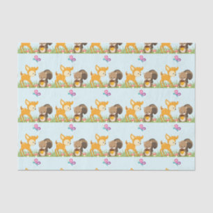 Cute Forest Animals Whimsical Cartoon Pattern Tissue Paper