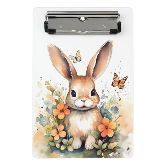 Cute Forest baby bunny Pints Nursery Art Mini Clipboard (Front)