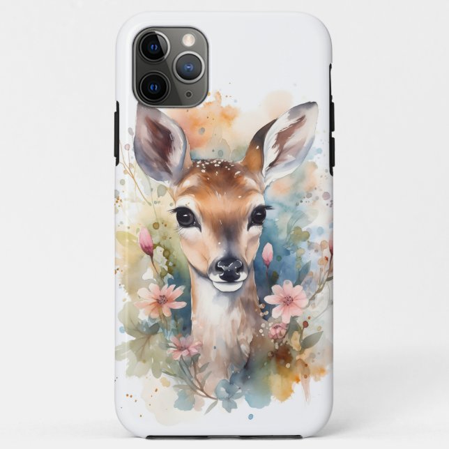 Cute Forest Baby Dear Pints Nursery Art Case-Mate iPhone Case (Back)