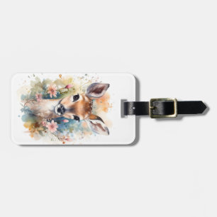 Cute Forest Baby Dear Pints Nursery Art Luggage Tag