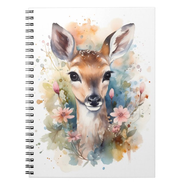 Cute Forest Baby Dear Pints Nursery Art Notebook (Front)