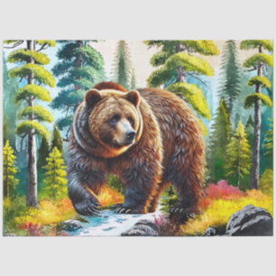 Cute Forest brown bear Tissue Paper