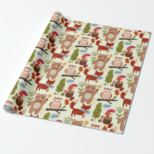 Cute Forest Critters Wrapping Paper