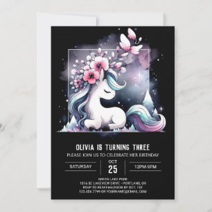 Cute Forest Horse Birthday Invitation