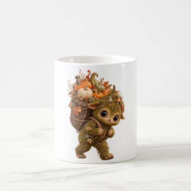 Cute Forest Sprite Pumpkin Mug (Center)