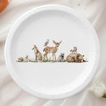 Cute Forest Woodland Animals Baby Shower Paper Plate<br><div class="desc">Introducing our simple cure forest woodland animals baby shower paper plates, perfect for a cute and whimsical celebration! Featuring a watercolor forest story theme with adorable creatures like a fox, bunny, bear, and deer, it's great for a gender-neutral shower. This bohemian-inspired design sets a sweet and simple scene with its...</div>