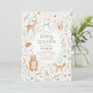 Cute Forest Woodland Animals Baby Sprinkle Invitation