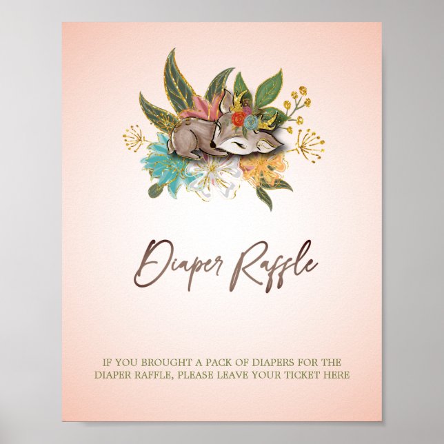 Cute Forest Woodland Oh Baby Deer Animals Games Poster (Front)