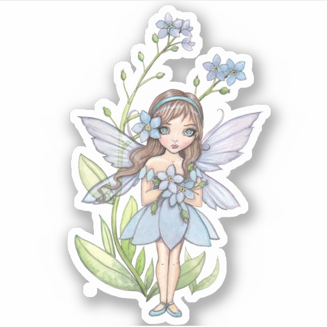 Cute Forget-me-Not Fairy Illustration (Front)