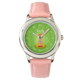 Cute Forget Me Not Girl Flower Bouquet With Name Watch