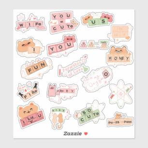 Cute Formula of Love Set Vinyl Sticker