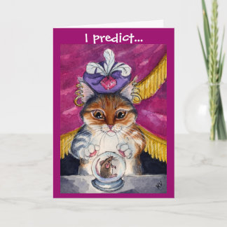 Cute Fortune-Teller Cat greeting card
