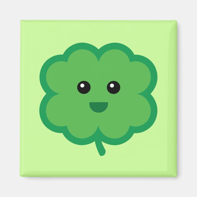 Cute Four Leaf Clover Magnet (Front)