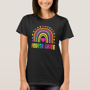 Cute Fourth Grade Rainbow Girls Kids Teacher Team  T-Shirt