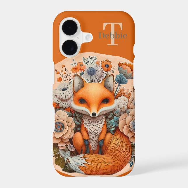cute fox add monogram animal lovers (Back)