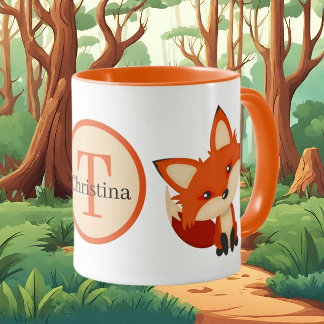 cute fox add monogram mug (Creator Uploaded)