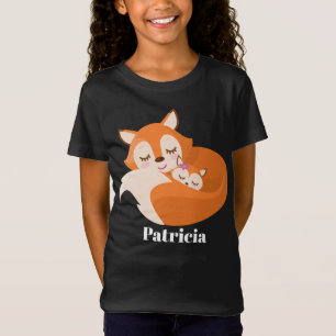 Cute Fox add name t-shirt