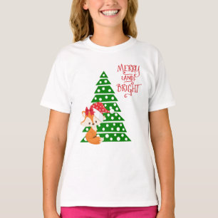 Cute Fox and Christmas Tree T-Shirt