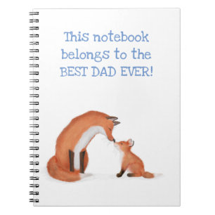 Cute fox and cub 'Best Dad Ever' notebook