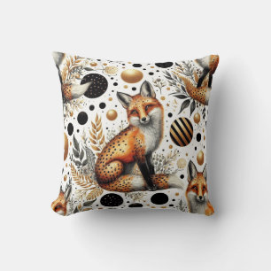 Cute Fox and Dots Seamless Cushion