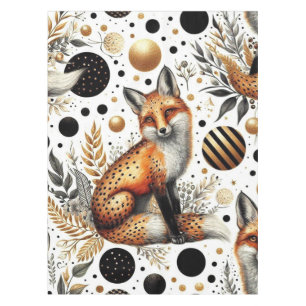 Cute Fox and Dots Seamless Tablecloth