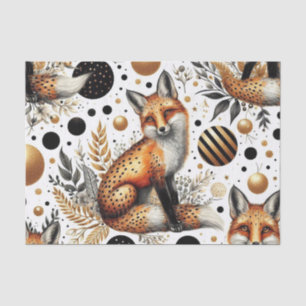 Cute Fox and Dots Seamless Tissue Paper
