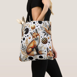 Cute Fox and Dots Seamless Tote Bag