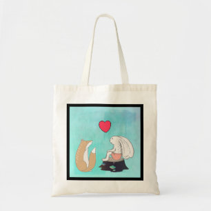 Cute Fox and Rabbit Woodland Creatures Drawing Tote Bag