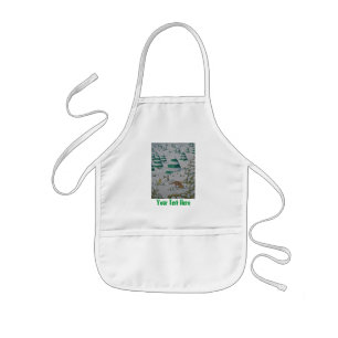 cute fox and rabbits christmas snow scene kids apron