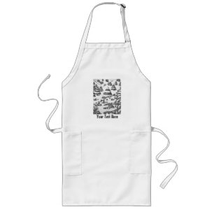 cute fox and rabbits christmas snow scene long apron