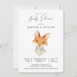 Cute Fox Baby Shower Gender Neutral  Invitation