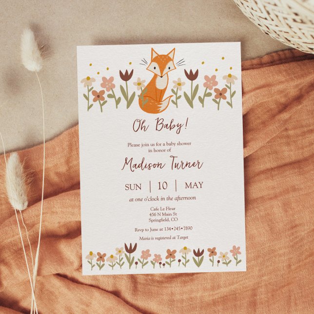 Cute Fox Baby Shower Invitation (Creator Uploaded)