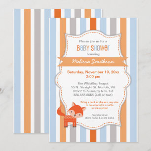 Cute Fox baby shower invitation, neutral gender Invitation