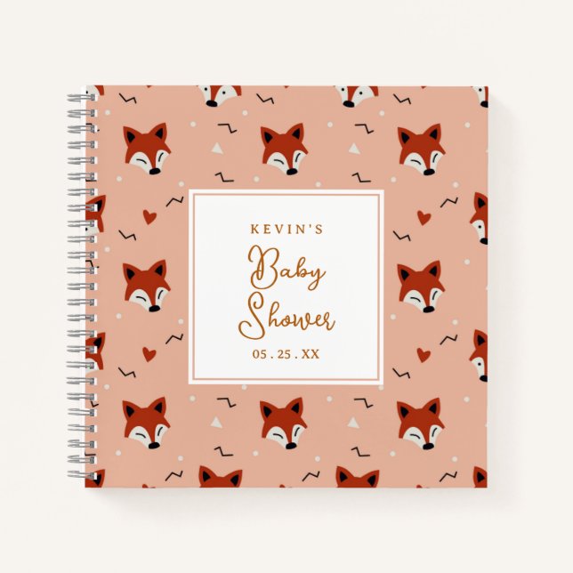 Cute Fox Baby Shower  Notebook (Front)